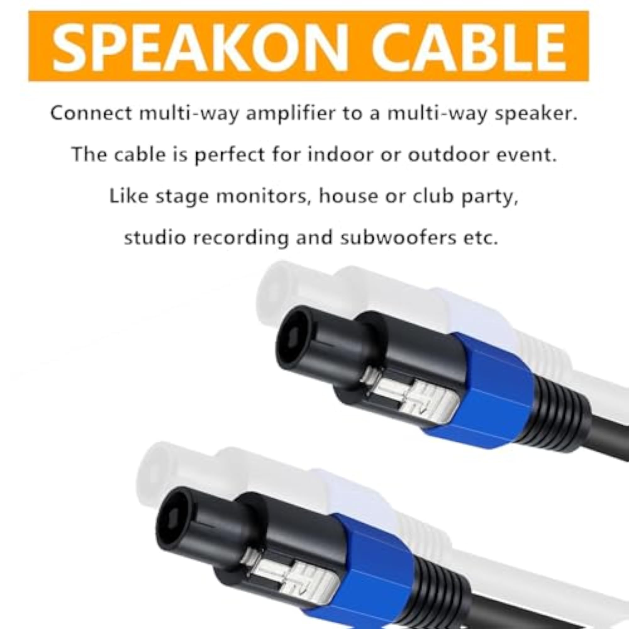 15 Meter Speakon Cables Male to Male